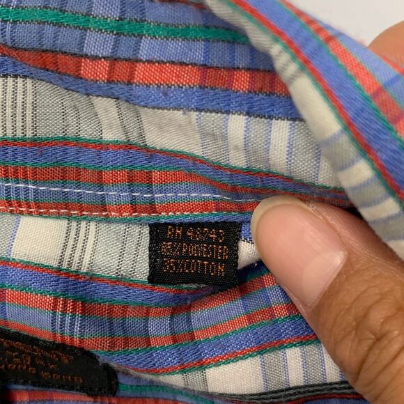 Vintage Yves Saint Lauren Shirt Mens M Medium Plaid Button Up Long Sleeve - Picture 4 of 9